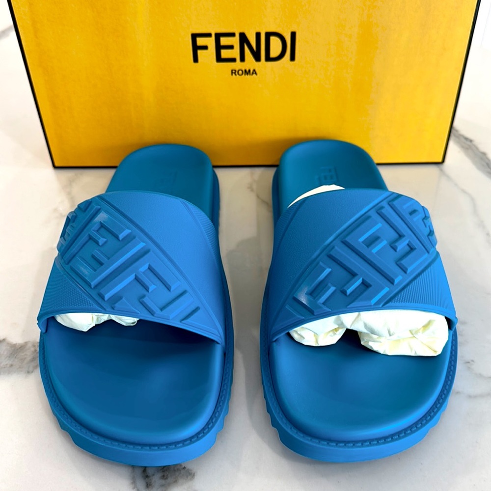 Fendi Logo Slide Sandals